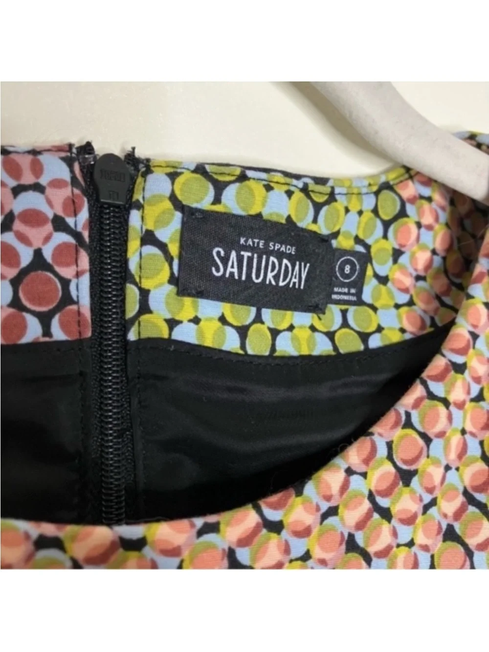 🔥Saturday by KATE SPADE Geometric Multi-Color Slip Dress Sz 8 GVUC